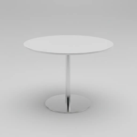Round Chrome Pedestal Dining Table - Silver Dining Table Dining Tables