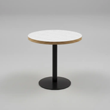 Round Grid-Pattern Dining Table - Black Pedestal Dining Table Dining Tables