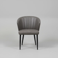Grey Velvet Diamond-Stitch Armchair - Set of 4 Dining Chair Dining Chairs
