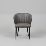 Grey Velvet Diamond-Stitch Armchair - Set of 4 Dining Chair Dining Chairs