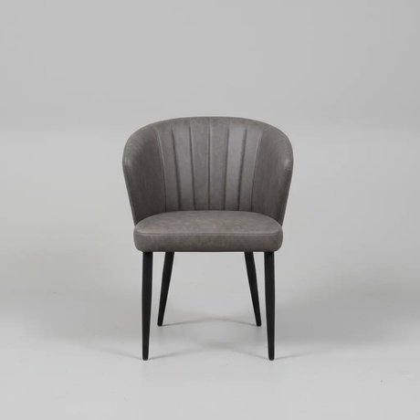 Grey Velvet Diamond-Stitch Armchair - Set of 4 Dining Chair Dining Chairs