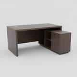 Executive Office Desk with Mobile Pedestal - Dark Walnut Office Desk Executive Desks