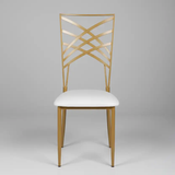 Chameleon Arc-Web Dining Chair set of 6- Gold & White Dining Chair Dining Chairs