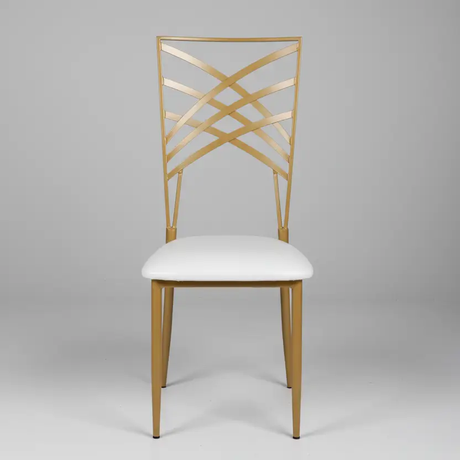 Chameleon Arc-Web Dining Chair set of 6- Gold & White Dining Chair Dining Chairs