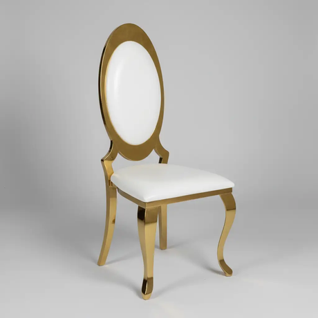 Gold Oval Medallion-Back Dining Chair - Set of 2 Dining Chair Dining Chairs