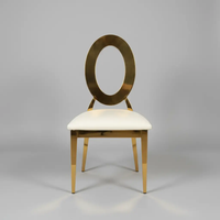 Gold Oval Medallion-Back Dining Chair - Set of 2 Dining Chair Dining Chairs