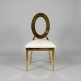 Gold Oval Medallion-Back Dining Chair - Set of 2 Dining Chair Dining Chairs