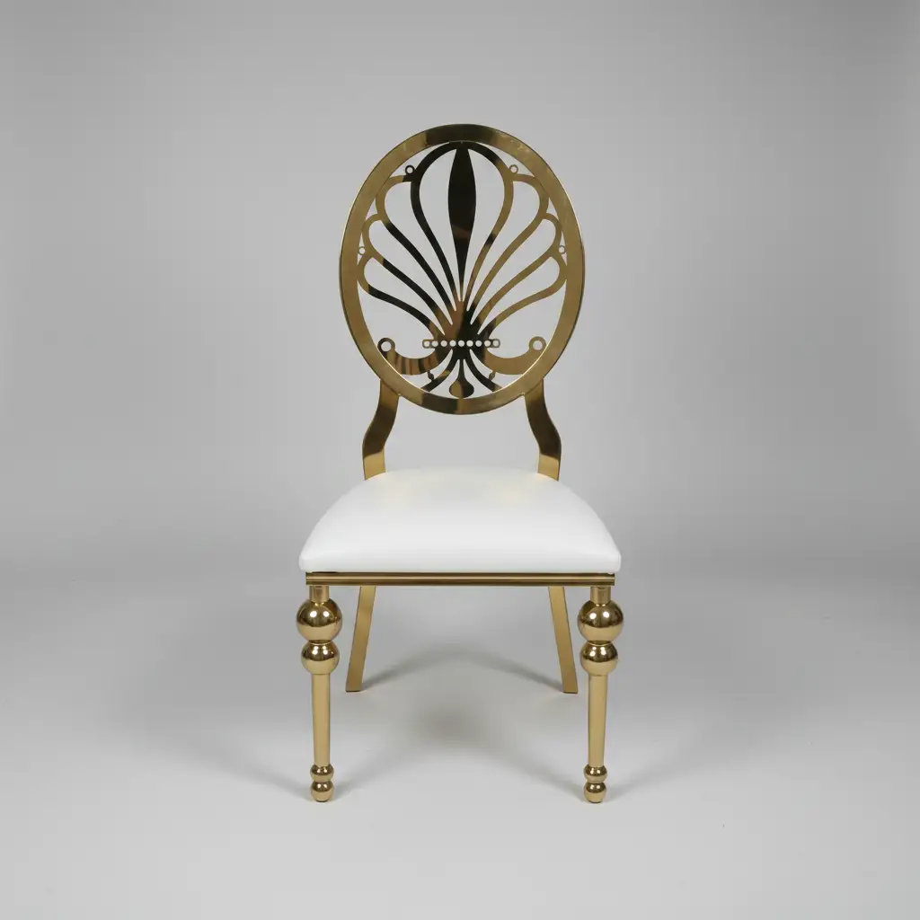 Gold Fleur-de-Lis Oval-Back Dining Chair - Set of 2 Dining Chair Dining Chairs