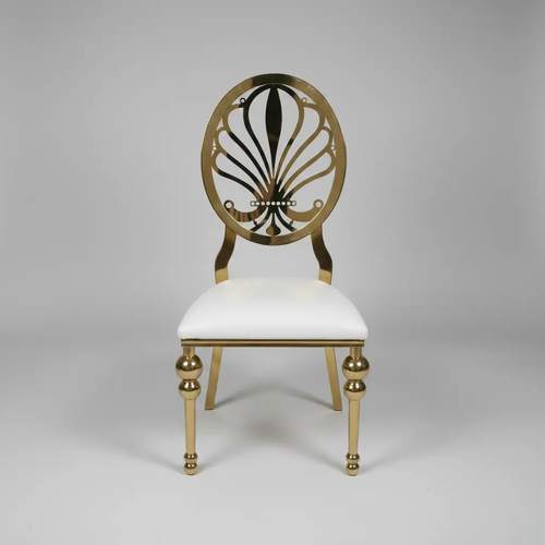 Gold Fleur-de-Lis Oval-Back Dining Chair - Set of 2 Dining Chair Dining Chairs