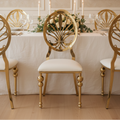 Gold Fleur-de-Lis Oval-Back Dining Chair - Set of 2 Dining Chair Dining Chairs