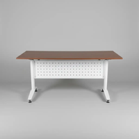 Foldable Training Desk with Castors - Walnut & White Office Desk Desks