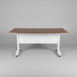 Foldable Training Desk with Castors - Walnut & White Office Desk Desks