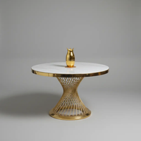 Round Glass Top Dining Table - Gold Pedestal Base Dining Table Dining Tables