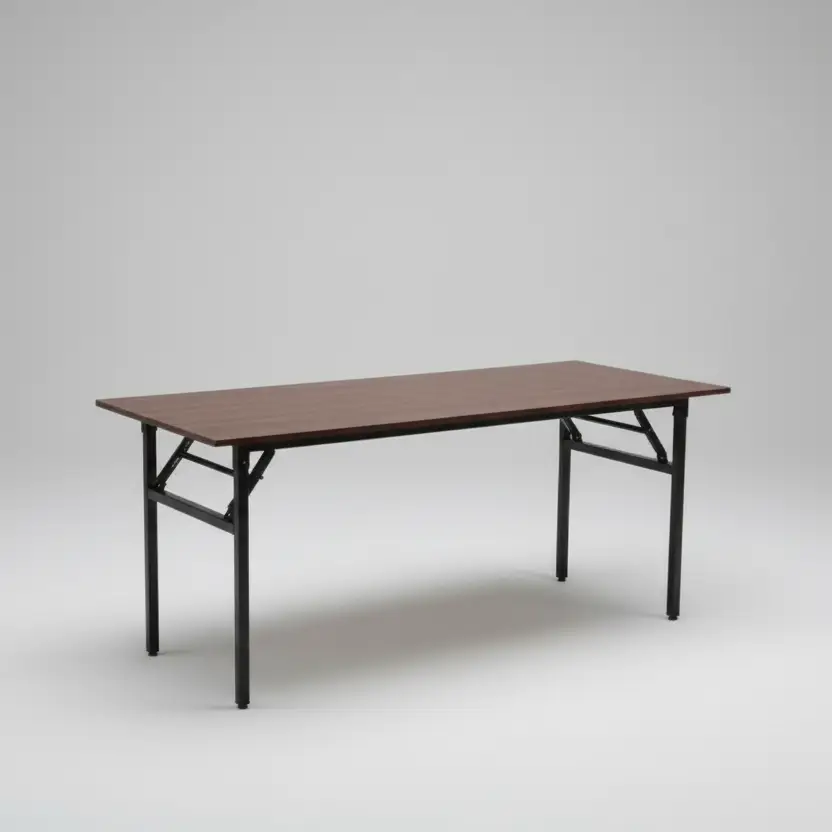Foldable Banquet Table - Walnut & Maple 135x40cm Office Desk Folding Tables