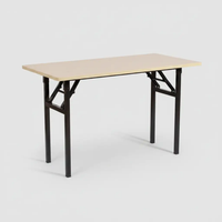 Foldable Banquet Table - Walnut & Maple 135x40cm Office Desk Folding Tables