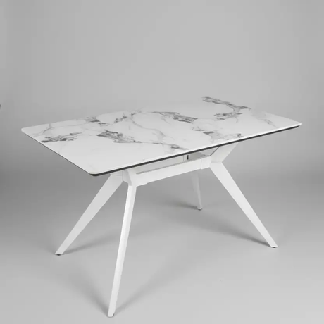 Marble-Effect Coffee Table - White Splayed Legs Coffee Table Coffee Tables
