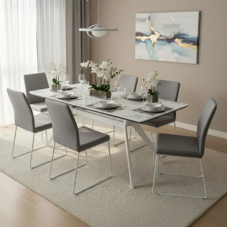 Marble-Effect Coffee Table - White Splayed Legs Coffee Table Coffee Tables