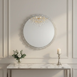 Round Crystal Shard Wall Mirror - Decorative Mirror Wall Mirrors