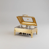 Gold Hydraulic Chafing Dish - Double Compartment 9L Event Equipment Chafing Dishes