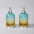 Gradient Diamond-Cut Glass Soap Dispenser - 500ml Bathroom Accessories Soap & Lotion Dispensers