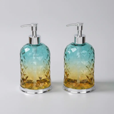Gradient Diamond-Cut Glass Soap Dispenser - 500ml Bathroom Accessories Soap & Lotion Dispensers