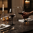 Black Stem Crystal Wine Glass Set - 6 Pcs Drinkware Wine Glasses