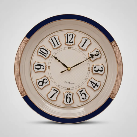 Navy & Gold Vintage Wall Clock - 30cm Silent Quartz Home Décor Wall Clocks