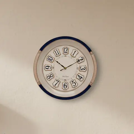 Navy & Gold Vintage Wall Clock - 30cm Silent Quartz Home Décor Wall Clocks