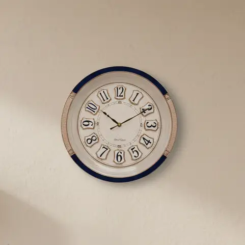 Navy & Gold Vintage Wall Clock - 30cm Silent Quartz Home Décor Wall Clocks