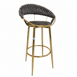 Woven Velvet Bar Stool with Gold Frame Bar Stool Bar Stools