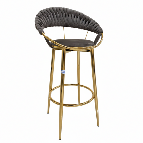 Woven Velvet Bar Stool with Gold Frame Bar Stool Bar Stools
