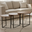 Herringbone Pebble Nesting Coffee Tables - Set of 3 Coffee Table Coffee Tables