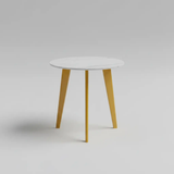 Marble-Top Round Side Table with Gold Legs Side Table End Tables