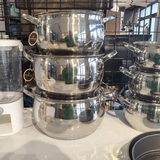 Stainless Steel Cooking Pot Set - 6 Pcs with Lids Cookware Cookware Sets