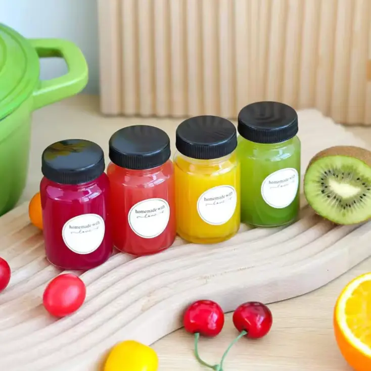 Glass Wellness Shot Bottles - Set of 6, 60ml Glass Bottles Food & Beverage Carriers