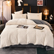 Ribbed Velvet Duvet - 7x6ft, Ivory White Duvet Duvet Covers