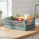 Foldable Plastic Storage Crate Organiser - Large 30x20x12cm Storage Crate Household Storage Containers