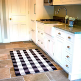 Buffalo Check Woven Cotton Rug - 60x90cm, Black & White Rug Rugs