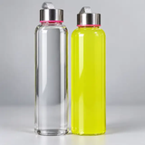 Clear Glass Water Bottle with Steel Lid Drinkware Water Bottles