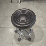 Adjustable Hydraulic Rolling Stool - Black PU Leather Stool Office Chairs