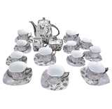 29-Piece Silver Rose Porcelain Tea Set Tea Set Tea Sets