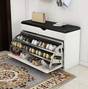 Flip-Out Shoe Rack Bench with Cushioned Seat - 100x51x30cm Shoe Bench Shoe Storage Benches