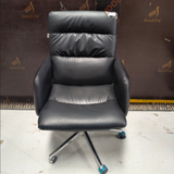 Tufted High-Back Executive Office Chair - Padded Faux Leather, Black Office Chair Office Chairs