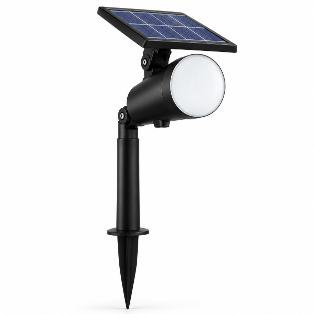 Jivix LED Solar Spike Spotlight - 150LM 1.4W Warm White IP44, Black Solar Light Flood & Spot Lights