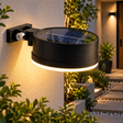 Vynce LED Solar Round Wall Light - 200LM 1.5W Warm White IP44, Black Solar Light Flood & Spot Lights
