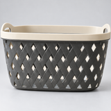 Woven Lattice Storage Basket with Carry Handles - Charcoal & White Storage Basket Household Storage Baskets