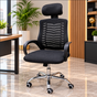 High-Back Mesh Office Chair with Headrest & Chrome Base Office Chair Office Chairs