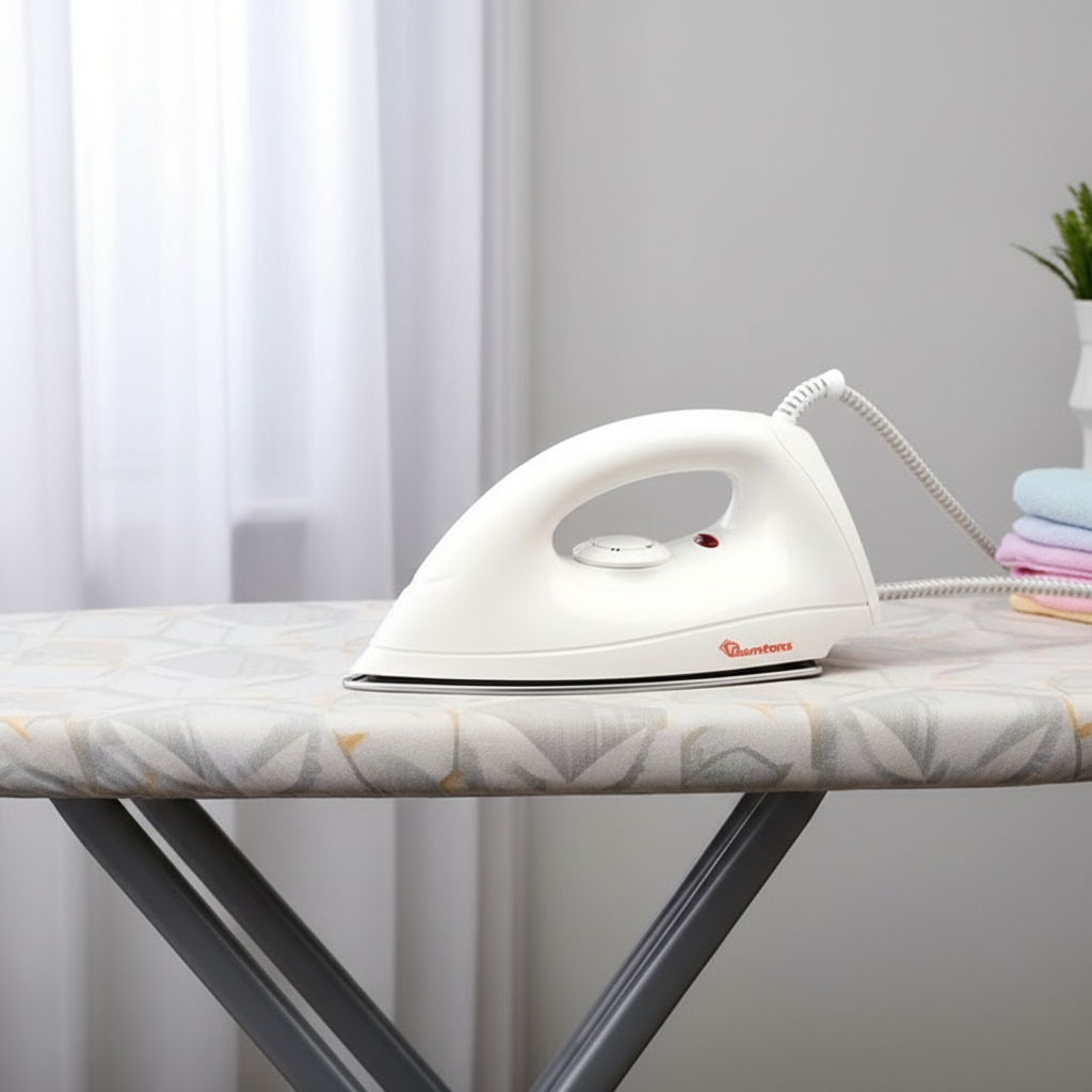 White Dry Iron RM/305 – 1000W Non-Stick Soleplate Electric Iron