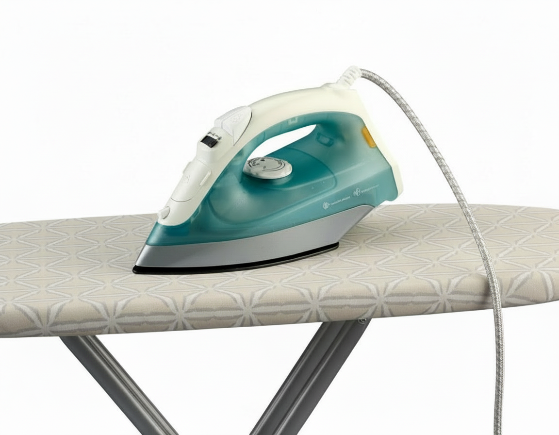 Green and White Steam Iron RM/306 – 1200W Non-Stick Soleplate with Dry, Spray & Steam Functions