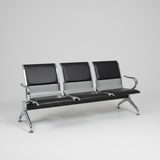 3-Seater Waiting Chair - Black